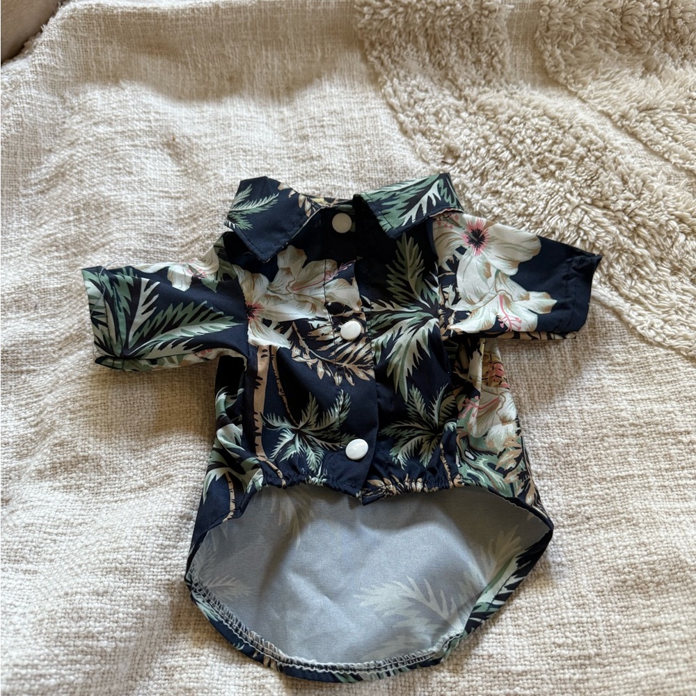 Tropical Floral Dog Shirt - Black